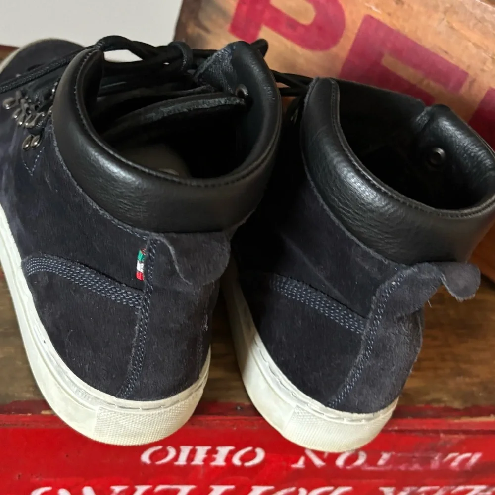 Vintage DIEMME Italian High Tops Black Suede Sneakers Women 8 1/2 - Picture 2 of 9